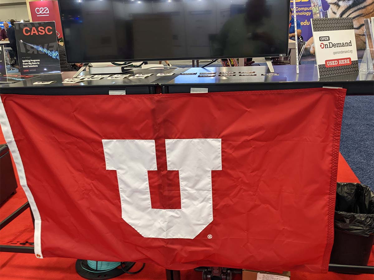 Utah booth at SC22 with Open OnDemand placard