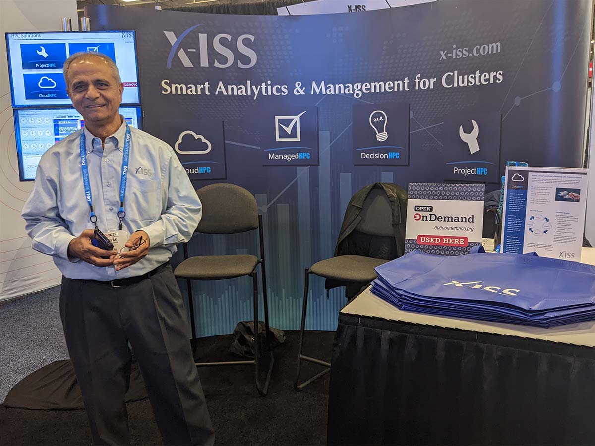 X-ISS booth at SC22 with Open OnDemand placard